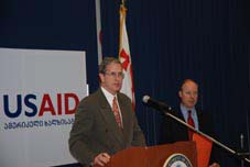 USAID/Caucasus Mission Director Jock Conly and US Charge d’Affaires Kent Logsdon at the ceremony