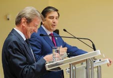 Bernard Kouchner and Mikheil Saakashvili