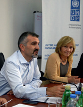 Minister of Environmental Protection Goga Khachidze and UNDP Deputy Local Representative Inita Paulovica