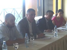 Georgian officials meet with Ukrainian delegation including Fady Asly (second from left).