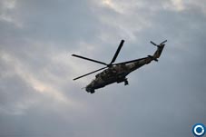 Several helicopters took to the air during the operation.