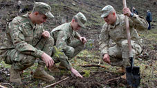 Servicemen plant trees