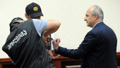 Former Minister of Internal Affairs Vano Merabishvili in the courtroom