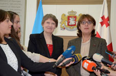 Helen Clark with Foreign Minister Maia Panjikidze