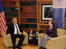 Chair of the Parliament visiting Georgetown University, March3.